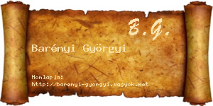 Barényi Györgyi névjegykártya