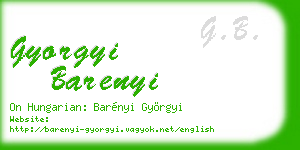 gyorgyi barenyi business card