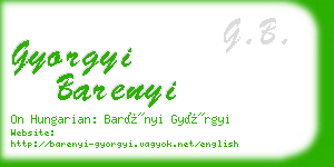 gyorgyi barenyi business card